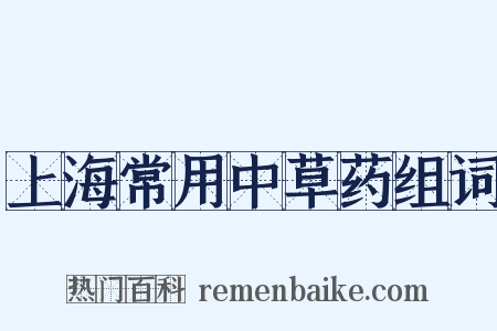 上海常用中草药组词是什么意思的图片